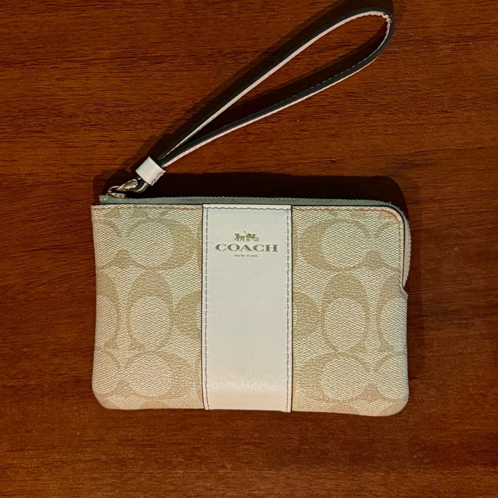 Corner Zip Wristlet In Signature Canvas With Stripe